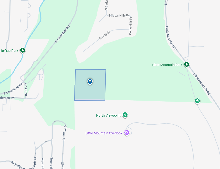 Map of Little Mountain and proposed impact area